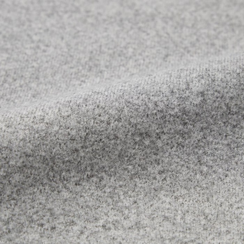 Grey Uniqlo Soft Knitted Fleece Crew Neck Long-Sleeve Women T Shirts | 367466