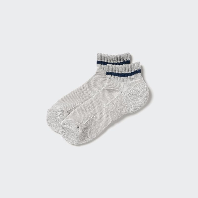 Grey Uniqlo Soft Pile Short Men Socks | 4396444