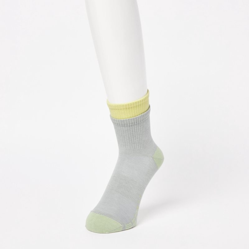 Grey Uniqlo Sports Layered Half Men Socks | 8521215