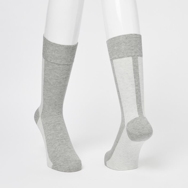 Grey Uniqlo Striped Men Socks | 1964524