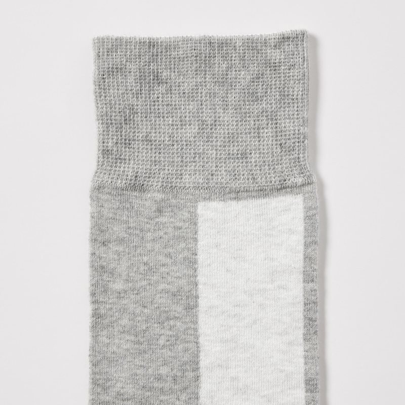 Grey Uniqlo Striped Men Socks | 1964524