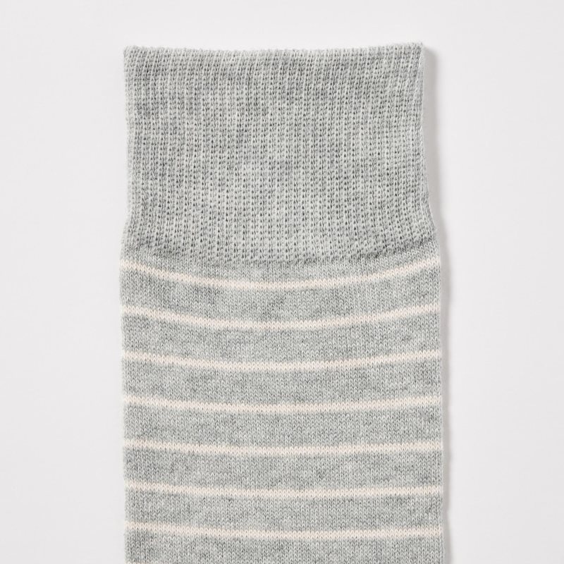 Grey Uniqlo Striped Men Socks | 4349721