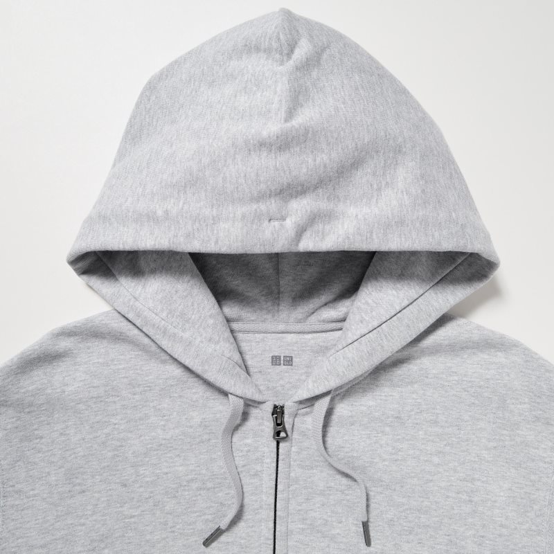 Grey Uniqlo Sweat Full-zip Men Hoodie | 8544560