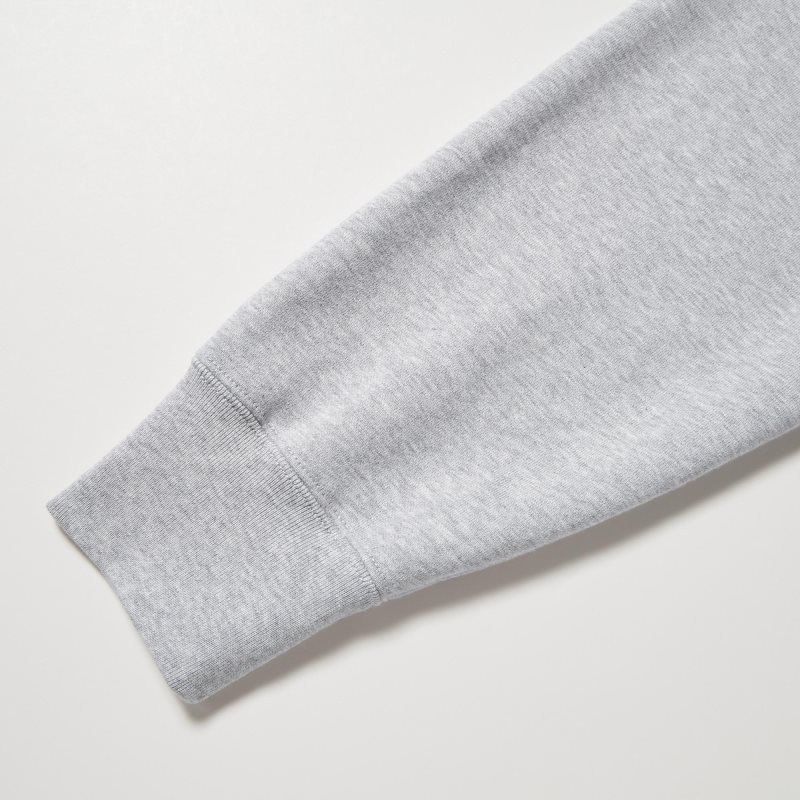 Grey Uniqlo Sweat Full-zip Men Hoodie | 8544560