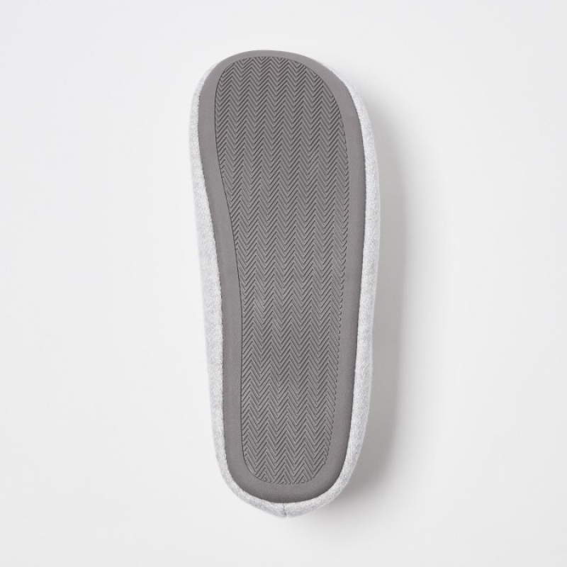 Grey Uniqlo Sweat Jersey Women Slippers | 4238061