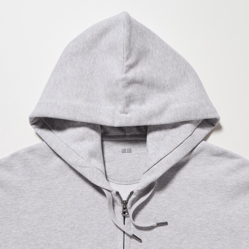 Grey Uniqlo Sweat Long-sleeve Full-zip Men Hoodie | 5820383