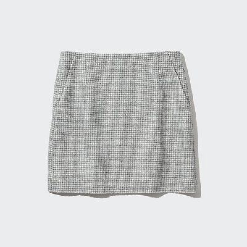Grey Uniqlo Tweed Mini Women Skirts | 4175722