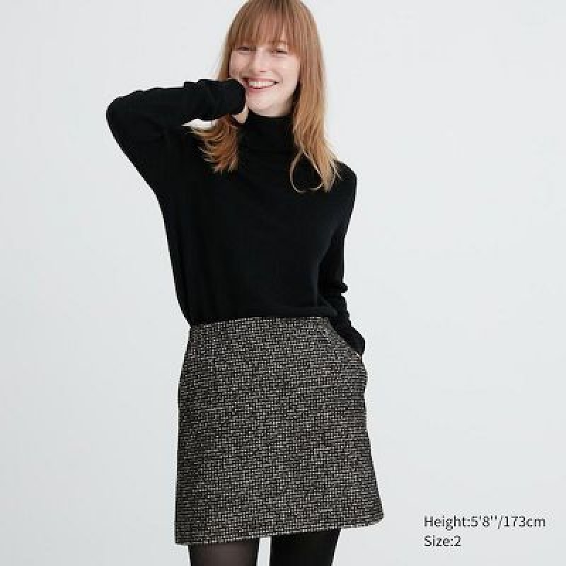 Grey Uniqlo Tweed Mini Women Skirts | 7532165