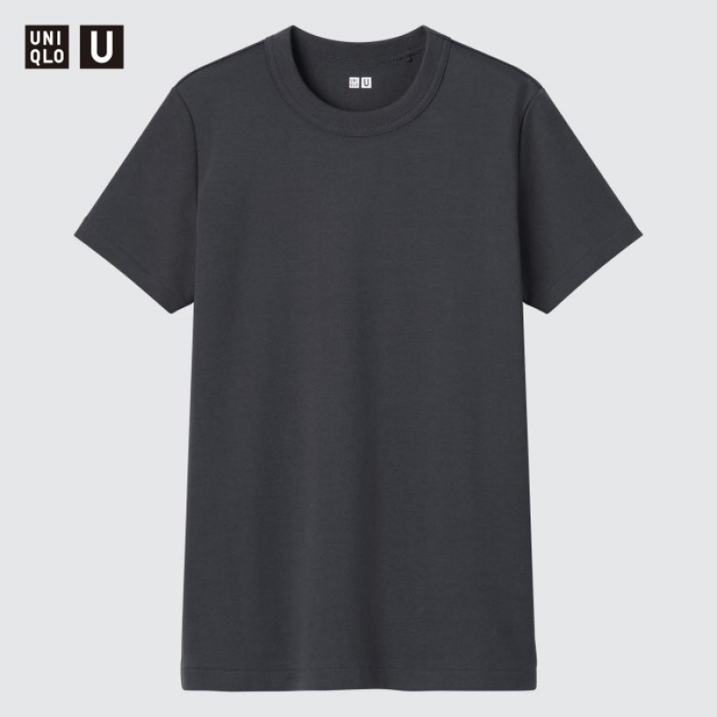 Grey Uniqlo U Crew Neck Short-sleeve Women T Shirts | 7222794