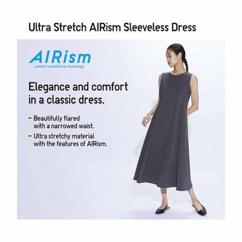 Grey Uniqlo Ultra Stretch AIRism Sleeveless Women Dress | 7246058