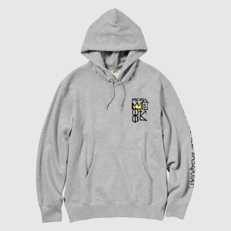 Grey Uniqlo Ut Archive Long Sleeve Sweat Jean-michel Basquiat Men Hoodie | 46546