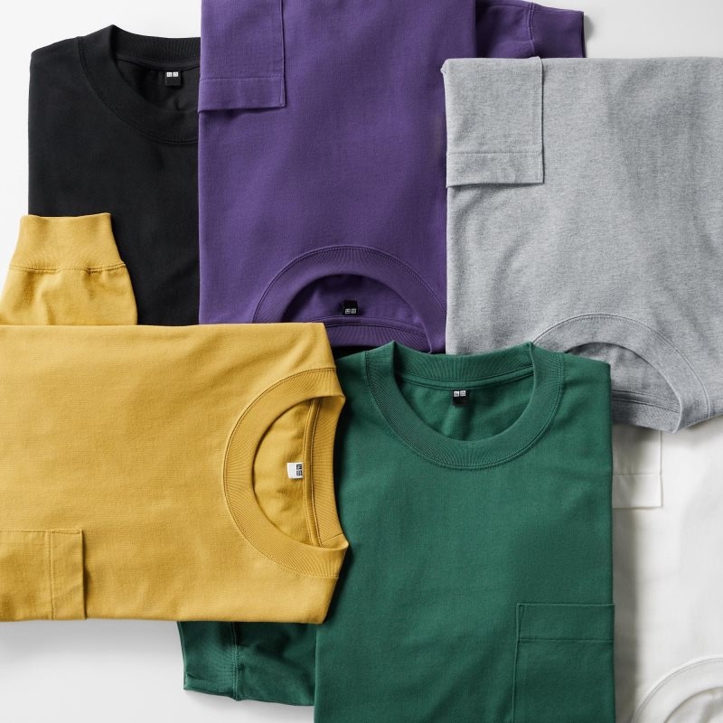 Grey Uniqlo Washed Cotton Crew Neck Long-sleeve Men T Shirts | 5708686