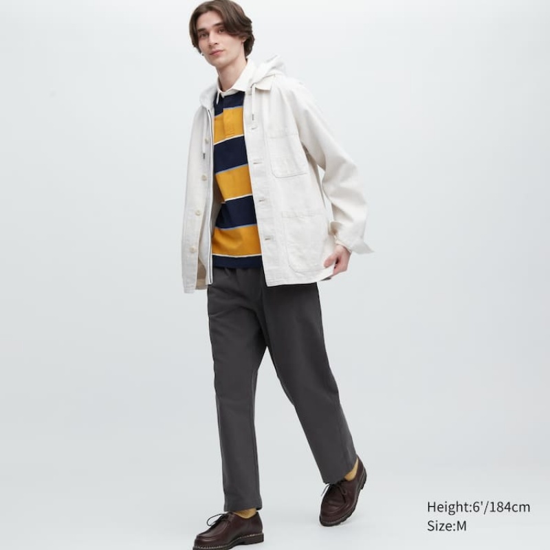 Grey Uniqlo Washed Jersey Ankle Men Pants | 2328466