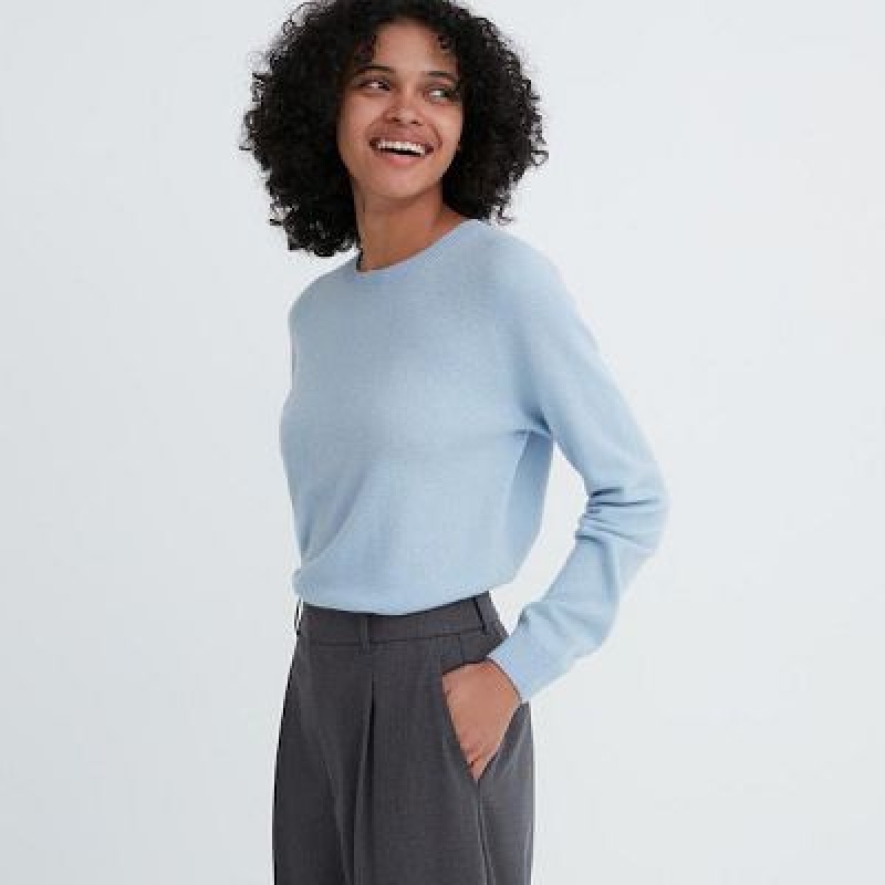 Grey Uniqlo Wide-Fit Pleated Women Pants | 5543113