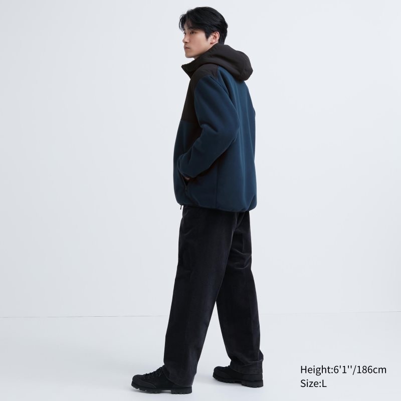 Grey Uniqlo Windproof Outer Fleece Full-zip Men Hoodie | 1870919