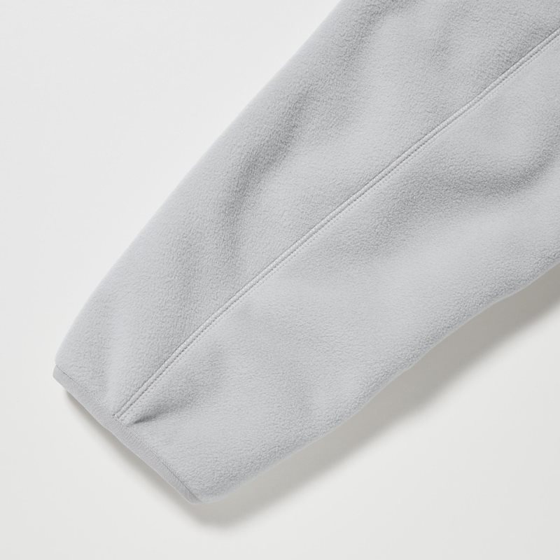 Grey Uniqlo Windproof Outer Fleece Full-zip Men Hoodie | 1870919