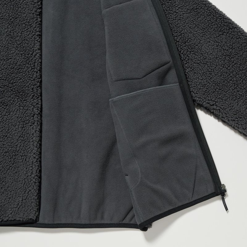 Grey Uniqlo Windproof Outer Fleece Men Jackets | 67959
