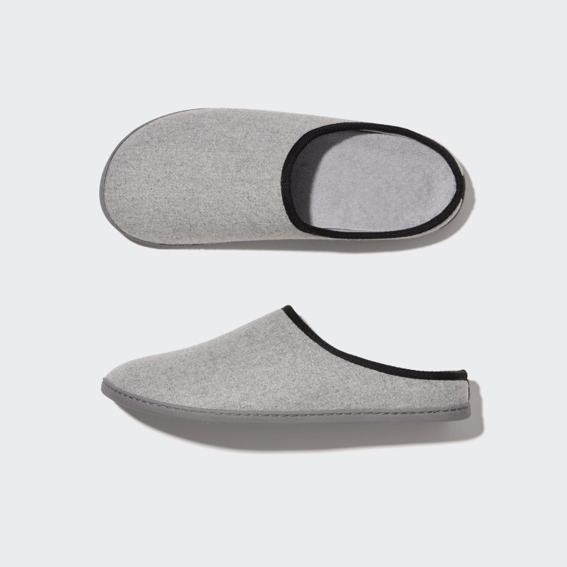 Grey Uniqlo Wool Like Rubber Sole Men Slippers | 5870088