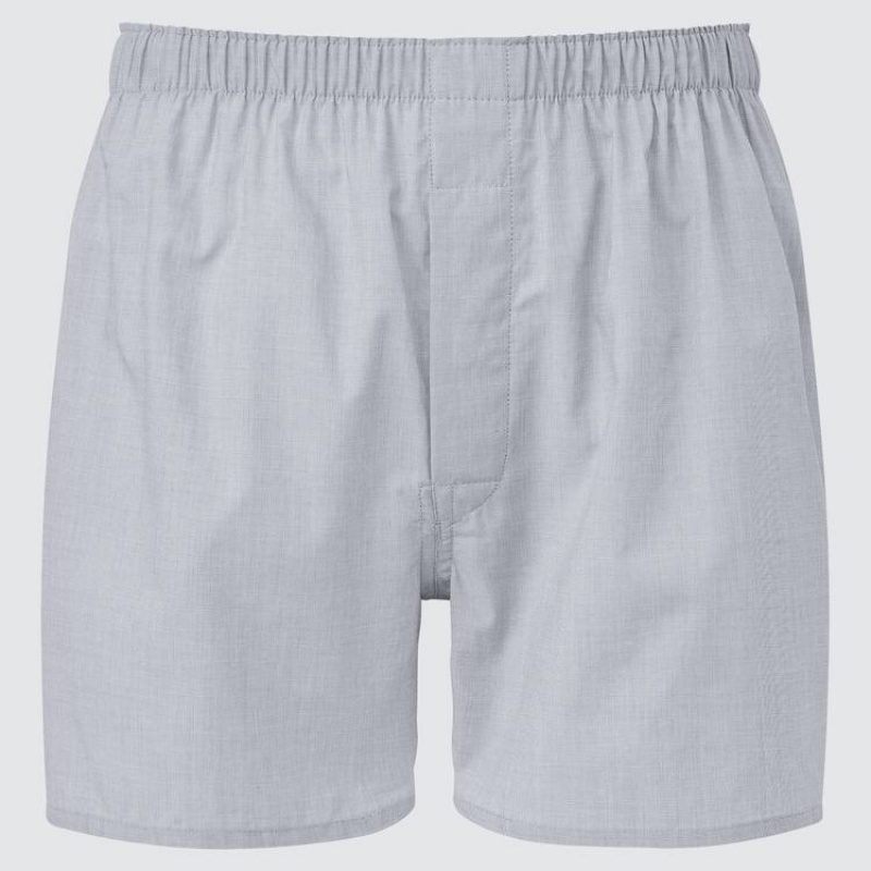 Grey Uniqlo Woven Broadcloth Boxer Men Underwear | 8889584