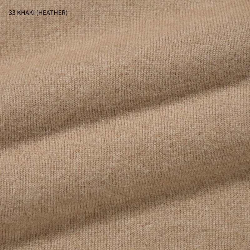 Khaki Uniqlo Cashmere Turtleneck Long-sleeve Men Sweaters | 5924843