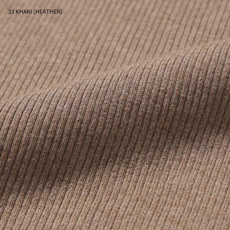 Khaki Uniqlo Washable Knit Ribbed Lounge Women Pants | 2200675