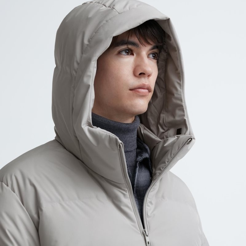 Navy Uniqlo 3d Cut Seamless Down Men Parka | 7435693