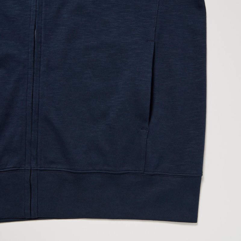 Navy Uniqlo Airism Uv Protection Full-zip Men Hoodie | 1541502