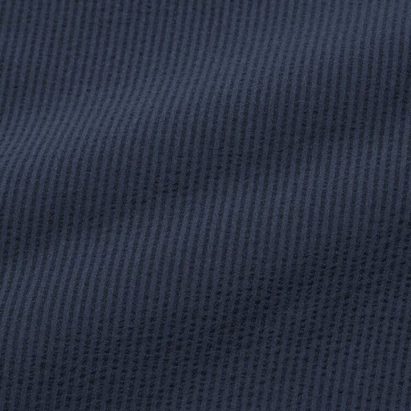 Navy Uniqlo Airsense Ultra Light Seersucker Relaxed Fit Men Pants | 7645527