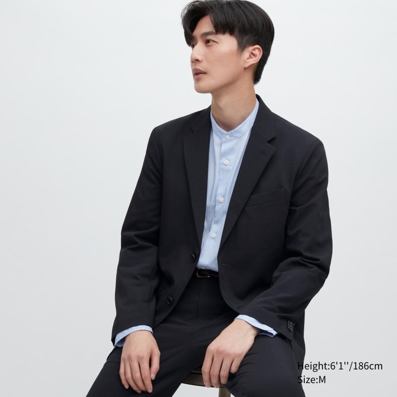 Navy Uniqlo Airsense Wool Like Ultra Light Men Jackets | 2747931