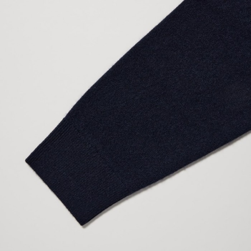 Navy Uniqlo Cashmere Turtleneck Long-sleeve Women Sweaters | 1286979