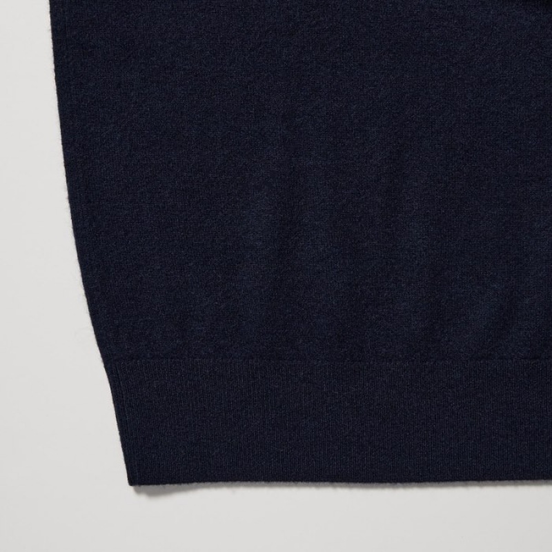 Navy Uniqlo Cashmere Turtleneck Long-sleeve Women Sweaters | 1286979