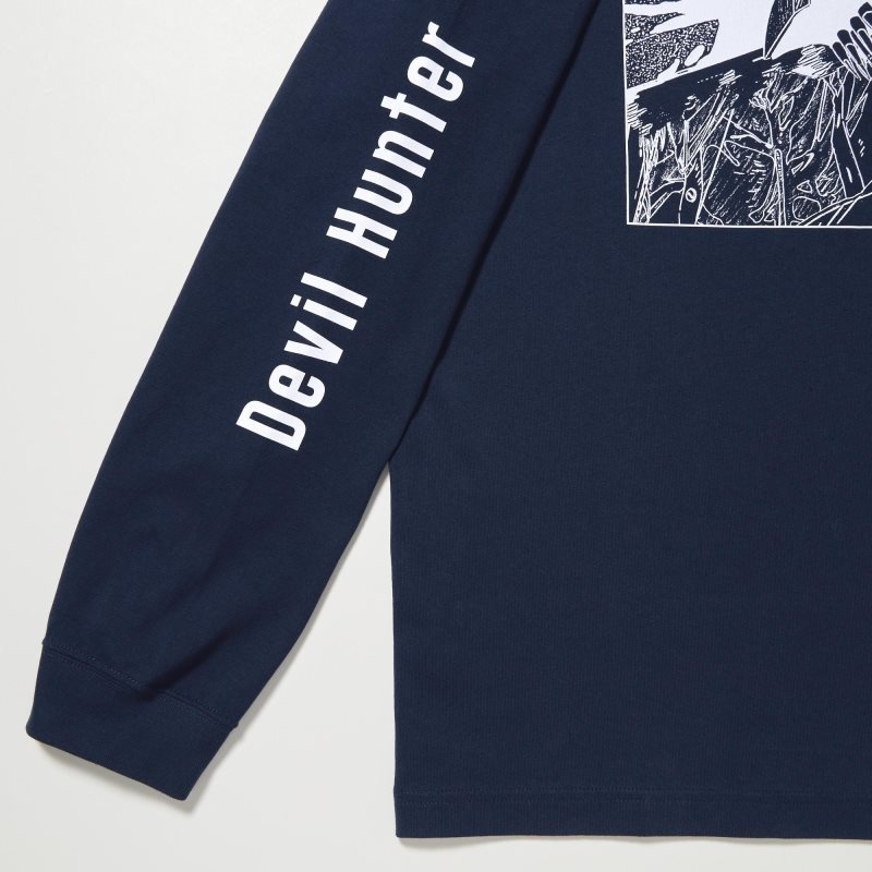 Navy Uniqlo Chainsaw Man × Kosuke Kawamura Ut Long-sleeve Graphic Men T Shirts | 2502941