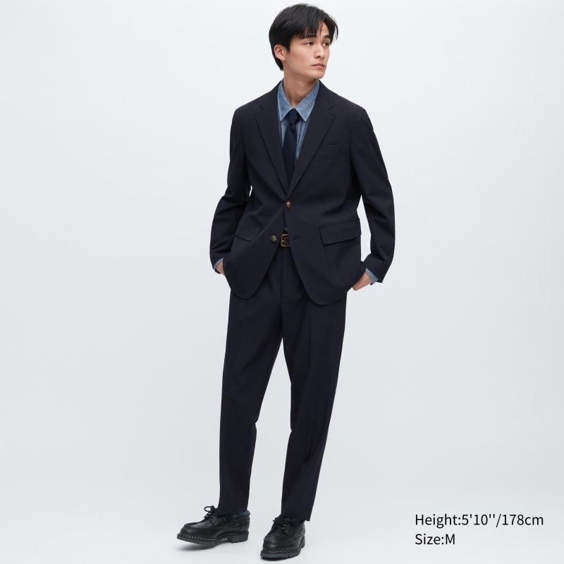 Navy Uniqlo Comfort Men Blazers | 7190373