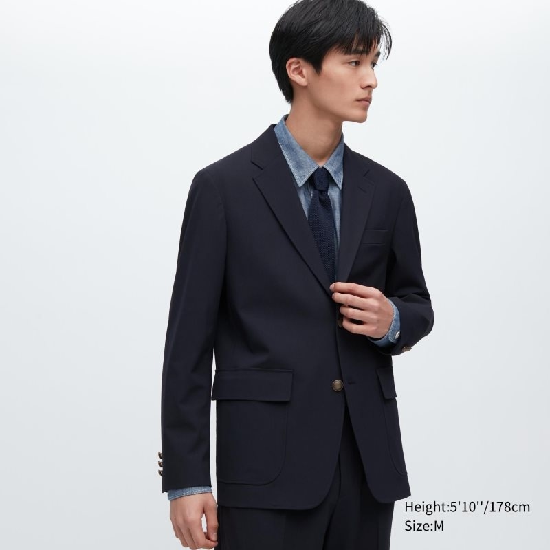 Navy Uniqlo Comfort Men Blazers | 7190373