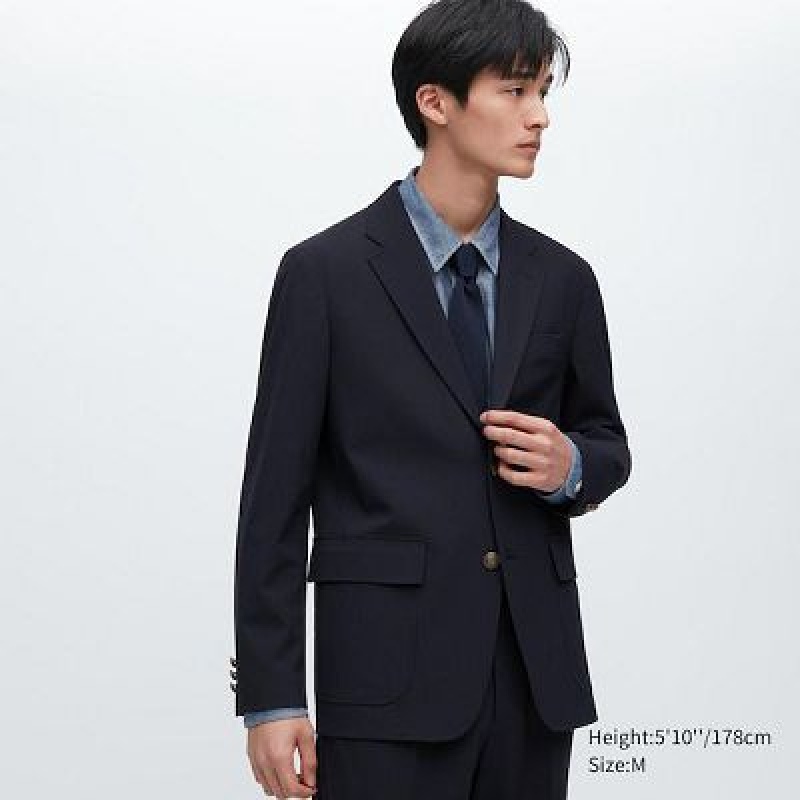 Navy Uniqlo Comfort Women Blazers | 654699
