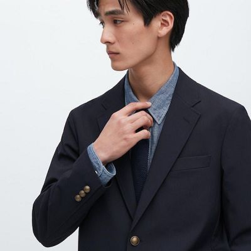 Navy Uniqlo Comfort Women Blazers | 654699