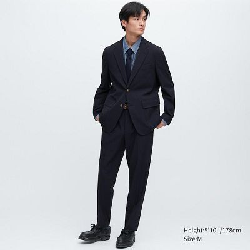 Navy Uniqlo Comfort Women Blazers | 654699