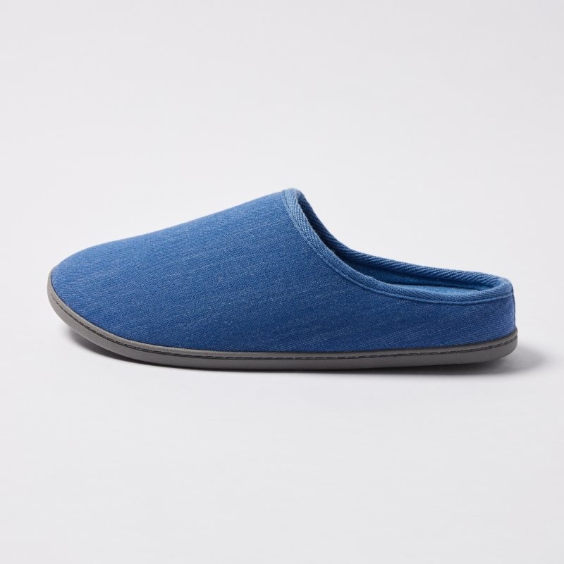 Navy Uniqlo Denim Like Room Rubber Sole Men Slippers | 2780993