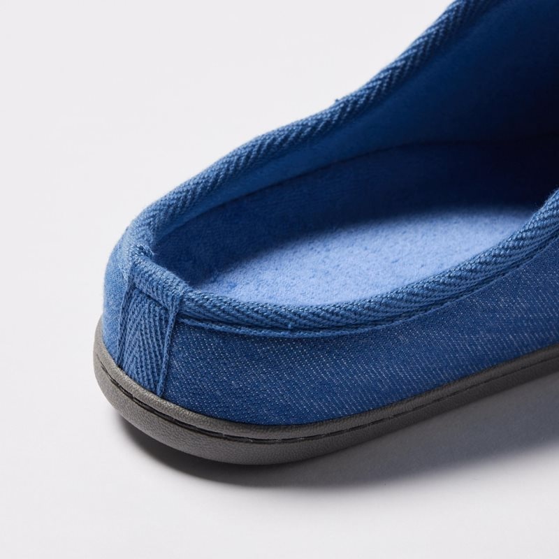 Navy Uniqlo Denim Like Room Rubber Sole Men Slippers | 2780993