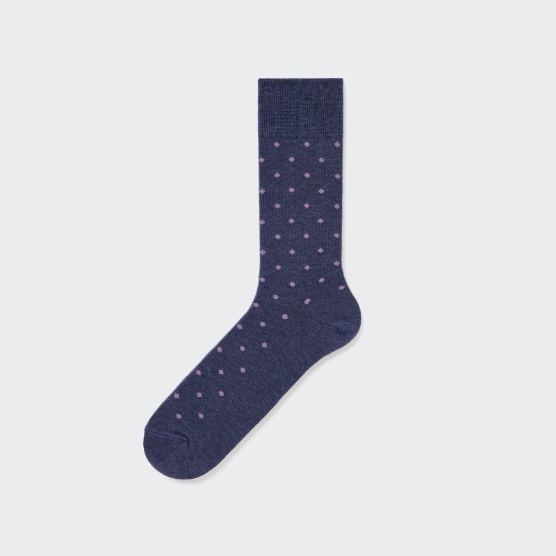 Navy Uniqlo Dotted Men Socks | 2226926