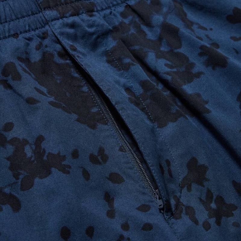 Navy Uniqlo Dry Stretch Leaf Print Easy Men Shorts | 9835471