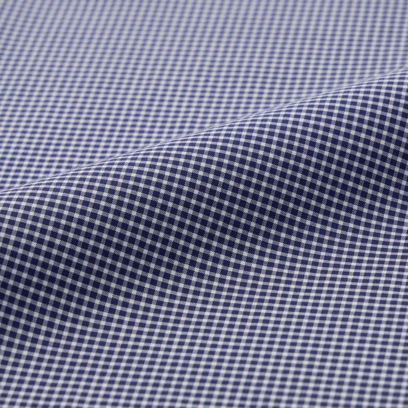 Navy Uniqlo Easy Care Checked Stretch Slim-fit Long-sleeve Men Shirts | 9558826