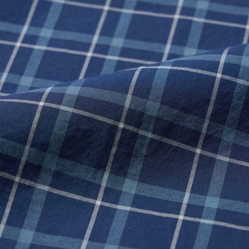 Navy Uniqlo Extra Fine Cotton Broadcloth Checked Long-sleeve Men Shirts | 2952488