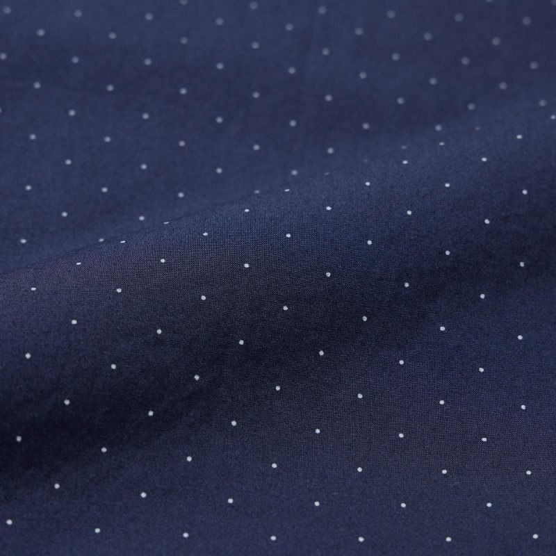 Navy Uniqlo Extra Fine Cotton Broadcloth Dotted Long-sleeve Men Shirts | 7578080