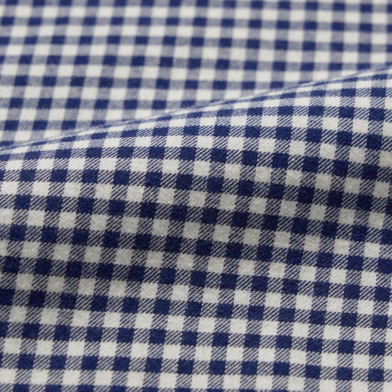 Navy Uniqlo Flannel Checked Long-sleeve Men Shirts | 8597460