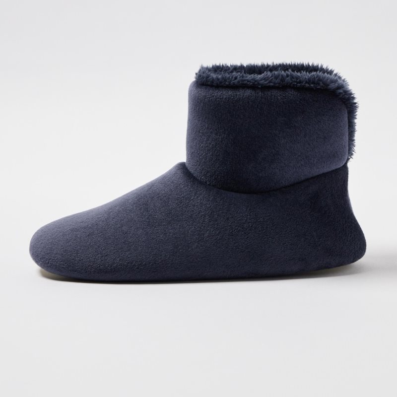Navy Uniqlo Fleece Room Velour Men Slippers | 9326350