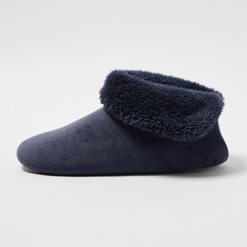 Navy Uniqlo Fleece Room Velour Men Slippers | 9326350