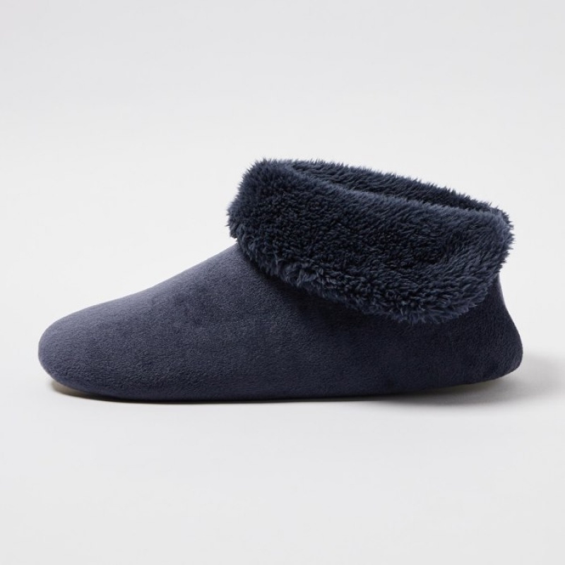 Navy Uniqlo Fleece Room Women Slippers | 3722728