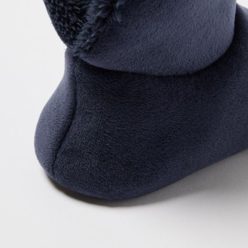 Navy Uniqlo Fleece Room Women Slippers | 3722728