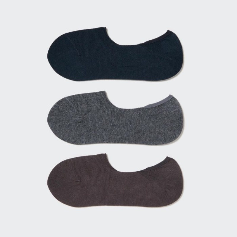 Navy Uniqlo Footsies (3 Pairs) Women Socks | 8708991